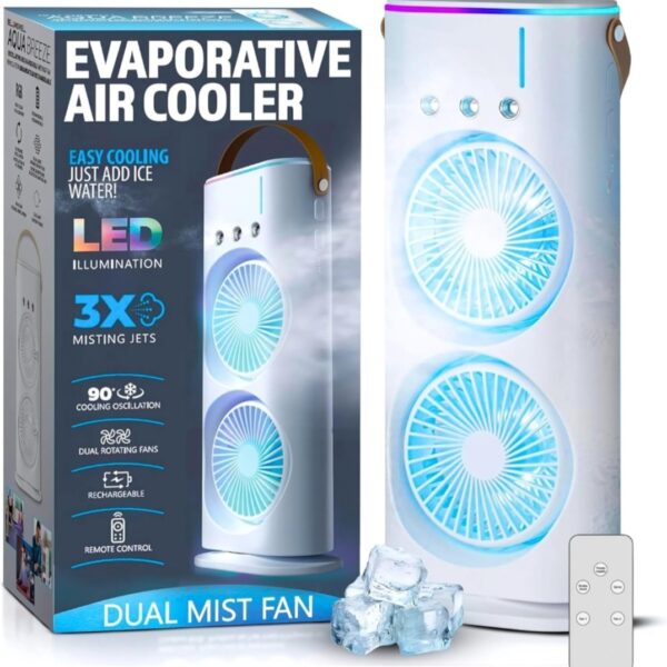 USB Double-Ended Mist Fan | Portable Rechargeable Spray Cooler for Travel & Home Use