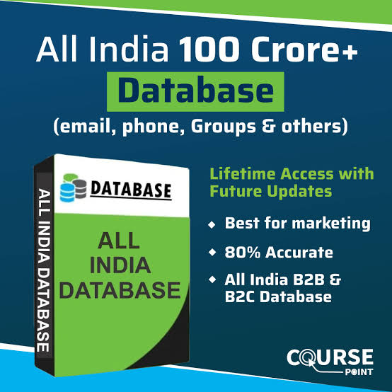 10 Crore+ Indian Database- All over india databass including name, number, address, pincode, category